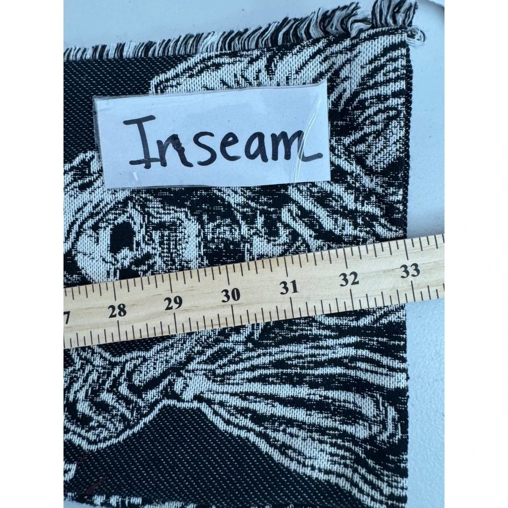 Rebel Vengeance Tapestry Cargo Pants sz 30 Grim Reaper Tattoo Print goth